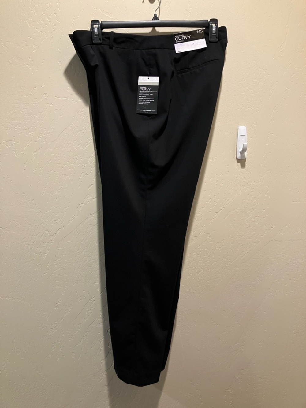NWT Liz Claiborne 14S Secretly Slender Black Bootcut DressyPants